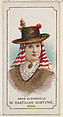 Annie Summerville in Castilian Costume of Spain, from the set Actors and Actresses, First Series (N70) for Duke brand cigarettes, W. Duke, Sons & Co.  American, Commercial color lithograph