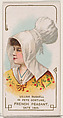 Lillian Russell in Fete Costume of French Peasant of 1820, from the set Actors and Actresses, First Series (N70) for Duke brand cigarettes, W. Duke, Sons & Co. American, Commercial color lithograph
