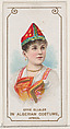 Effie Ellsler in Algerian Costume of Africa, from the set Actors and Actresses, First Series (N70) for Duke brand cigarettes, W. Duke, Sons & Co. American, Commercial color lithograph