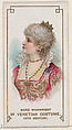 Marie Wainwright in Venetian Costume of the 16th Century, First Series (N70) for Duke brand cigarettes, W. Duke, Sons & Co. American, Commercial color lithograph