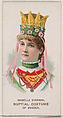 Isabella Everson in Nuptial Costume of Sweden, from the set Actors and Actresses, Second Series (N71) for Duke brand cigarettes, W. Duke, Sons & Co. American, Commercial color lithograph