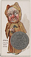 Caricatured Spaniard, 1 Peseta, from the series Coins of All Nations (N72, variation 1) for Duke brand cigarettes, W. Duke, Sons & Co. American, Commercial color lithograph