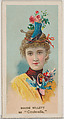 Maude Millett as "Cinderella," from the series Fancy Dress Ball Costumes (N73) for Duke brand cigarettes, W. Duke, Sons & Co.  American, Commercial color lithograph