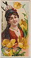 Buttercups: Riches, from the series Floral Beauties and Language of Flowers (N75) for Duke brand cigarettes, American Tobacco Company, Commercial color lithograph