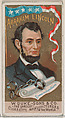 Abraham Lincoln, from the series Great Americans (N76) for Duke brand cigarettes, W. Duke, Sons & Co.  American, Commercial color lithograph