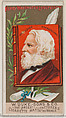 Henry Wadsworth Longfellow, from the series Great Americans (N76) for Duke brand cigarettes, W. Duke, Sons & Co.  American, Commercial color lithograph