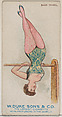 Back Wheel, from the Gymnastic Exercises series (N77) for Duke brand cigarettes, W. Duke, Sons & Co. American, Commercial color lithograph