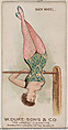 Back Wheel, from the Gymnastic Exercises series (N77) for Duke brand cigarettes, W. Duke, Sons & Co. American, Commercial color lithograph
