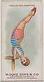 Parallel Bar, Handspring, from the Gymnastic Exercises series (N77) for Duke brand cigarettes, W. Duke, Sons & Co.  American, Commercial color lithograph