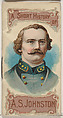 A Short History of General Albert Sydney Johnston, from the Histories of Generals series of booklets (N78) for Duke brand cigarettes, W. Duke, Sons & Co.  American, Commercial color lithograph