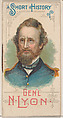 A Short History of General Nathaniel Lyon, from the Histories of Generals series of booklets (N78) for Duke brand cigarettes, W. Duke, Sons & Co.  American, Commercial color lithograph