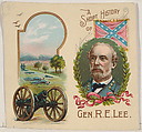 A Short History of General Robert E. Lee, one-sheet of cover and verso from the Histories of Generals series of booklets (N78) for Duke brand cigarettes, W. Duke, Sons & Co.  American, Commercial color lithograph