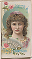 History of Mary Anderson, from the Histories of Poor Boys and Famous People series of booklets (N79) for Duke brand cigarettes, W. Duke, Sons & Co.  American, Commercial color lithograph