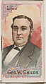 Life of George W. Childs, from the Histories of Poor Boys and Famous People series of booklets (N79) for Duke brand cigarettes, W. Duke, Sons & Co.  American, Commercial color lithograph
