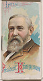 Life of President Benjamin Harrison, from the Histories of Poor Boys and Famous People series of booklets (N79) for Duke brand cigarettes, W. Duke, Sons & Co.  American, Commercial color lithograph