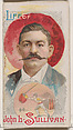 Life of John Lawrence Sullivan, from the Histories of Poor Boys and Famous People series of booklets (N79) for Duke brand cigarettes, W. Duke, Sons & Co.  American, Commercial color lithograph