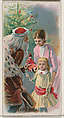 Christmas, United States, from the Holidays series (N80) for Duke brand cigarettes, W. Duke, Sons & Co.  American, Commercial color lithograph