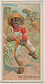 Caricatured figure / The Colored Race, from the Jokes series (N87) for Duke brand cigarettes, W. Duke, Sons & Co. American, Commercial color lithograph