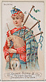 Bagpipe, from the Musical Instruments series (N82) for Duke brand cigarettes, W. Duke, Sons & Co.  American, Commercial color lithograph