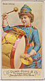 Bass Drum, from the Musical Instruments series (N82) for Duke brand cigarettes, W. Duke, Sons & Co.  American, Commercial color lithograph