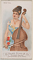 Bass Viol, from the Musical Instruments series (N82) for Duke brand cigarettes, W. Duke, Sons & Co.  American, Commercial color lithograph