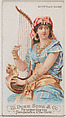 Egyptian Harp, from the Musical Instruments series (N82) for Duke brand cigarettes, W. Duke, Sons & Co.  American, Commercial color lithograph