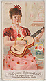 Guitar, from the Musical Instruments series (N82) for Duke brand cigarettes, W. Duke, Sons & Co.  American, Commercial color lithograph
