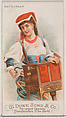 Hand Organ, from the Musical Instruments series (N82) for Duke brand cigarettes, W. Duke, Sons & Co.  American, Commercial color lithograph