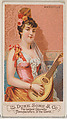 Mandolin, from the Musical Instruments series (N82) for Duke brand cigarettes, W. Duke, Sons & Co.  American, Commercial color lithograph