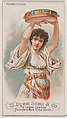 Tamborine, from the Musical Instruments series (N82) for Duke brand cigarettes, W. Duke, Sons & Co. American, Commercial color lithograph