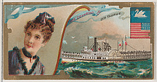 Steamship Taurus, Iron Steamboat Company, from the Ocean and River Steamers series (N83) for Duke brand cigarettes, W. Duke, Sons & Co. American, Commercial color lithograph