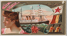 Steamship Westernland, Red Star Line, from the Ocean and River Steamers series (N83) for Duke brand cigarettes, W. Duke, Sons & Co.  American, Commercial color lithograph