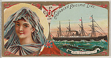 Steamship Abyssinia, Canadian Pacific Line, from the Ocean and River Steamers series (N83) for Duke brand cigarettes, W. Duke, Sons & Co.  American, Commercial color lithograph