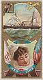 Steamship Valencia, Red D. Line, from the Ocean and River Steamers series (N83) for Duke brand cigarettes, W. Duke, Sons & Co.  American, Commercial color lithograph