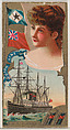 Steamship Alaska, Guion Line, from the Ocean and River Steamers series (N83) for Duke brand cigarettes, W. Duke, Sons & Co.  American, Commercial color lithograph