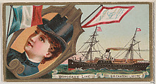 Steamship Chateau Lafitte, Bordeaux Line, from the Ocean and River Steamers series (N83) for Duke brand cigarettes, W. Duke, Sons & Co.  American, Commercial color lithograph