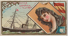 Steamship Habana, Transatlantica Espanola, from the Ocean and River Steamers series (N83) for Duke brand cigarettes, W. Duke, Sons & Co.  American, Commercial color lithograph