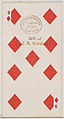 Nine Diamonds (red), from the Playing Cards series (N84) for Duke brand cigarettes, W. Duke, Sons & Co.  American, Commercial color lithograph