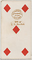 Five Diamonds, from the Playing Cards series (N84) to promote Turkish Cross-Cut Cigarettes for W. Duke, Sons and Co., W. Duke, Sons & Co.  American, Commercial color lithograph