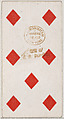 Seven Diamonds, from the Playing Cards series (N84) to promote Turkish Cross-Cut Cigarettes for W. Duke, Sons and Co., W. Duke, Sons & Co.  American, Commercial color lithograph