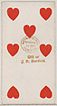 Seven Hearts, from the Playing Cards series (N84) to promote Turkish Cross-Cut Cigarettes for W. Duke, Sons and Co., W. Duke, Sons & Co.  American, Commercial color lithograph