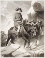 Napoleon Crossing the Alps, Alphonse François (French, Paris 1814–1888 Paris), Engraving; proof before letters