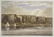 Palisades (No. 19 of The Hudson River Portfolio), John Hill (American (born England), London 1770–1850 Clarksville, New York), Aquatint with watercolor; proof before letters