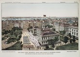 City Hall Park, Broadway, from Park Place to Chambers Street (West Section of the City, Hudson River and Jersey Shore), Charles Magnus & Company  American, Wood engraving, hand colored