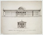 Design for Improving the Old Alm's-House, North Side of City Hall Park, Facing Chambers Street, New York, Anthony Imbert (American, born France, active New York 1825–ca. 1838), Lithograph