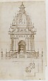 Album Containing Architectural, Ornament, and Figure Drawings, Giovanni Battista Mola (Italian, Coldrerio 1585–1665 Rome), Various: Pen and ink, wash, black chalk or graphite, red chalk, stylus-incised construction lines.