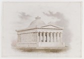 U. S. Custom House, New York (perspective), Ithiel Town (American, Thompson, Connecticut  1784–1844 New Haven, Connecticut), Watercolor and graphite