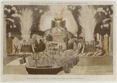 Feu d'Artifice donné à  Paris au Mariage de Napoléon, Anonymous, French, 19th century, Etching and engraving, hand-colored