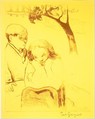 Human Misery, from the "Volpini Suite: Dessins lithographiques", Paul Gauguin French, Zincograph printed in brown ink on chrome yellow wove paper; first edition