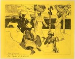 The Grasshoppers and the Ants: A Souvenir of Martinique, from the "Volpini Suite: Dessins lithographiques", Paul Gauguin (French, Paris 1848–1903 Atuona, Hiva Oa, Marquesas Islands), Zincograph on chrome yellow wove paper; first edition